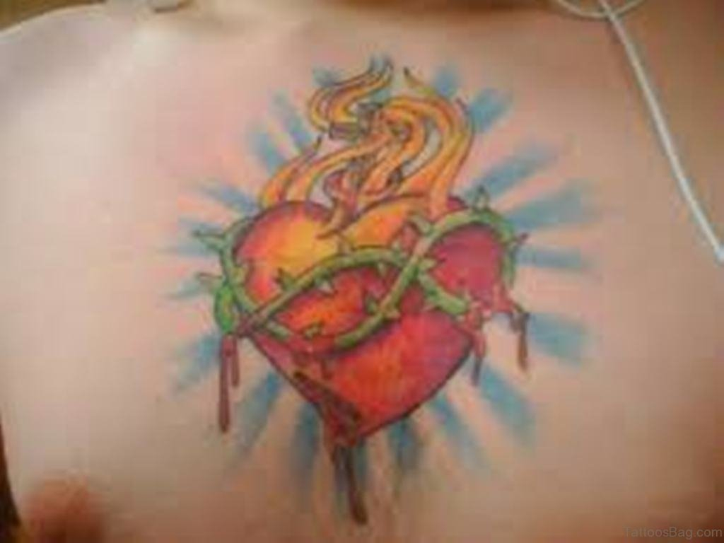 81 Mind Blowing Heart Tattoos On Chest for dimensions 1024 X 768