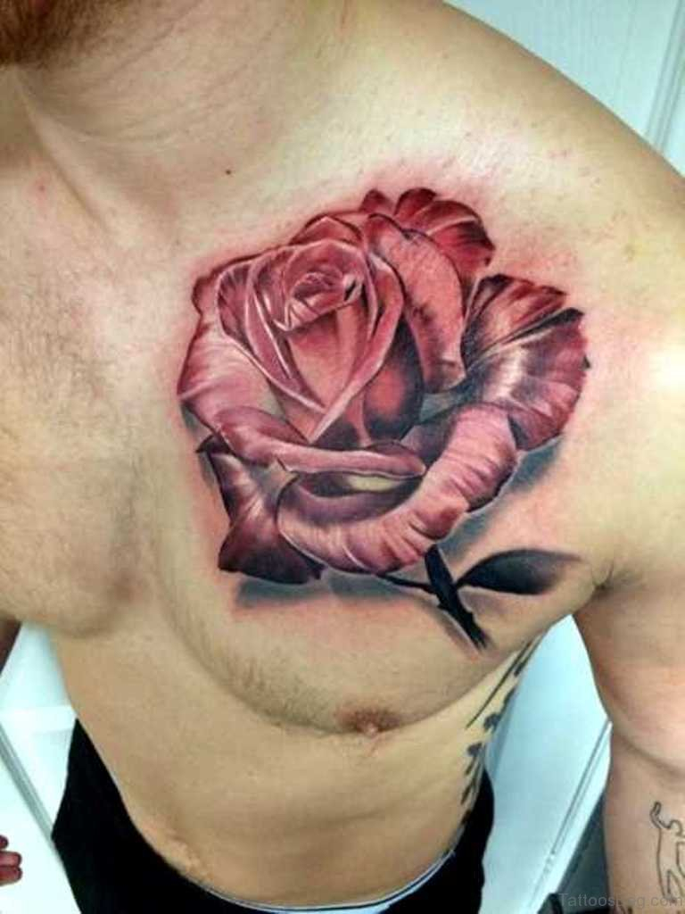 85 Mind Blowing Rose Tattoos On Chest for dimensions 768 X 1024