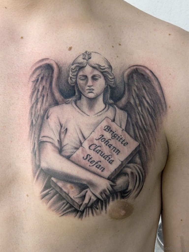 86 Graceful Angel Tattoos For Chest with dimensions 768 X 1024
