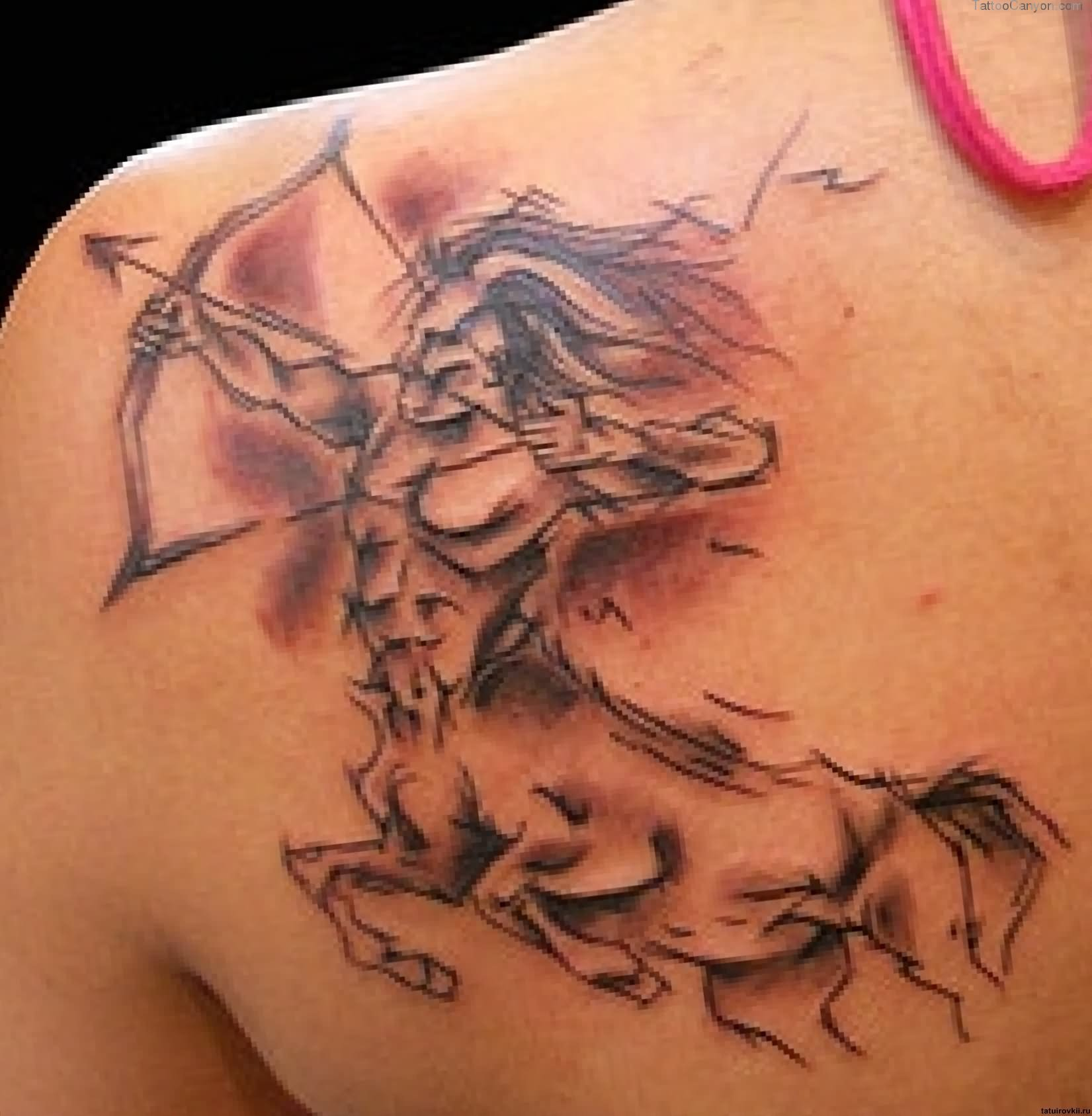 9 Sagittarius Tattoos On Back Shoulder with size 1651 X 1687