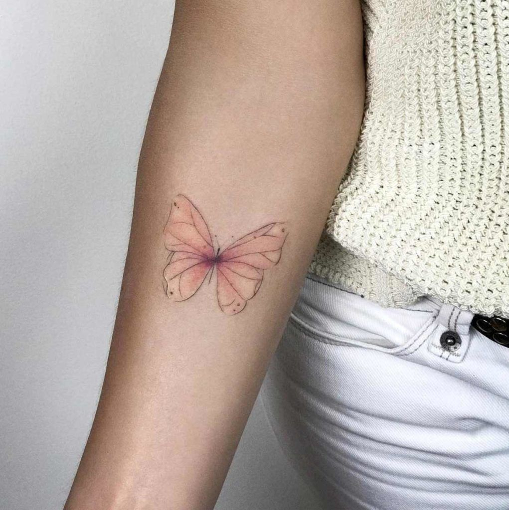A Pink Butterfly Fatih Odabas Tattoo Love Girly Tattoos regarding proportions 1021 X 1024