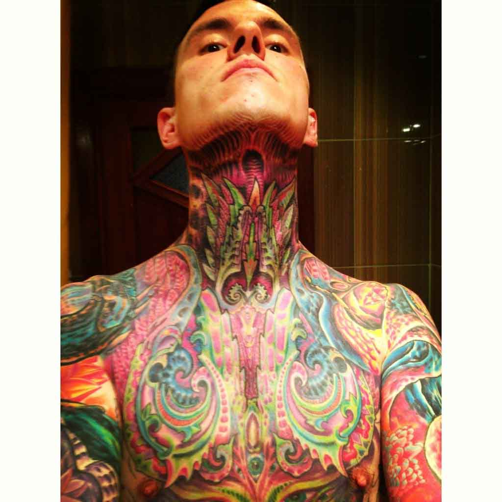 Abstract Muscle Chest And Neck Tattoo Best Tattoo Ideas Gallery intended for sizing 1024 X 1024