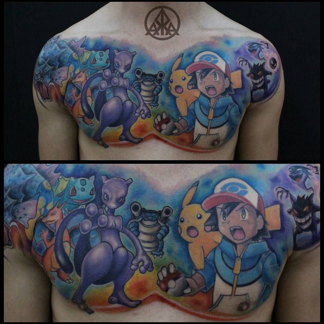 Amazing Pokemon Chest Tattoo Done Recepaltunkilic Tattoo within size 1080 X 1080