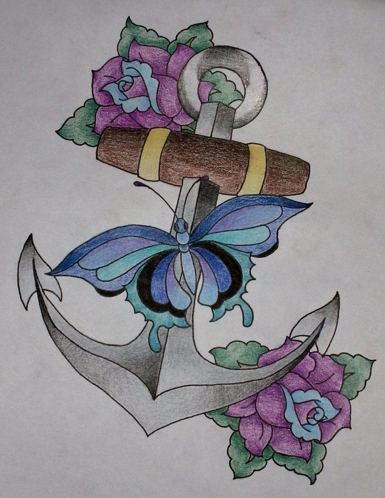 Anchor And Butterfly Tattoo Smaller Of Course But Maybe An Anchor throughout size 786 X 1017