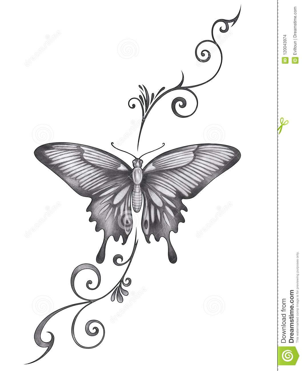 Art Butterfly Tattoo Stock Illustration Illustration Of Background with regard to proportions 1061 X 1300