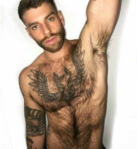 Attractive Handsome White Male Model Shirtless Hairy Chest Armpits throughout measurements 1080 X 1175