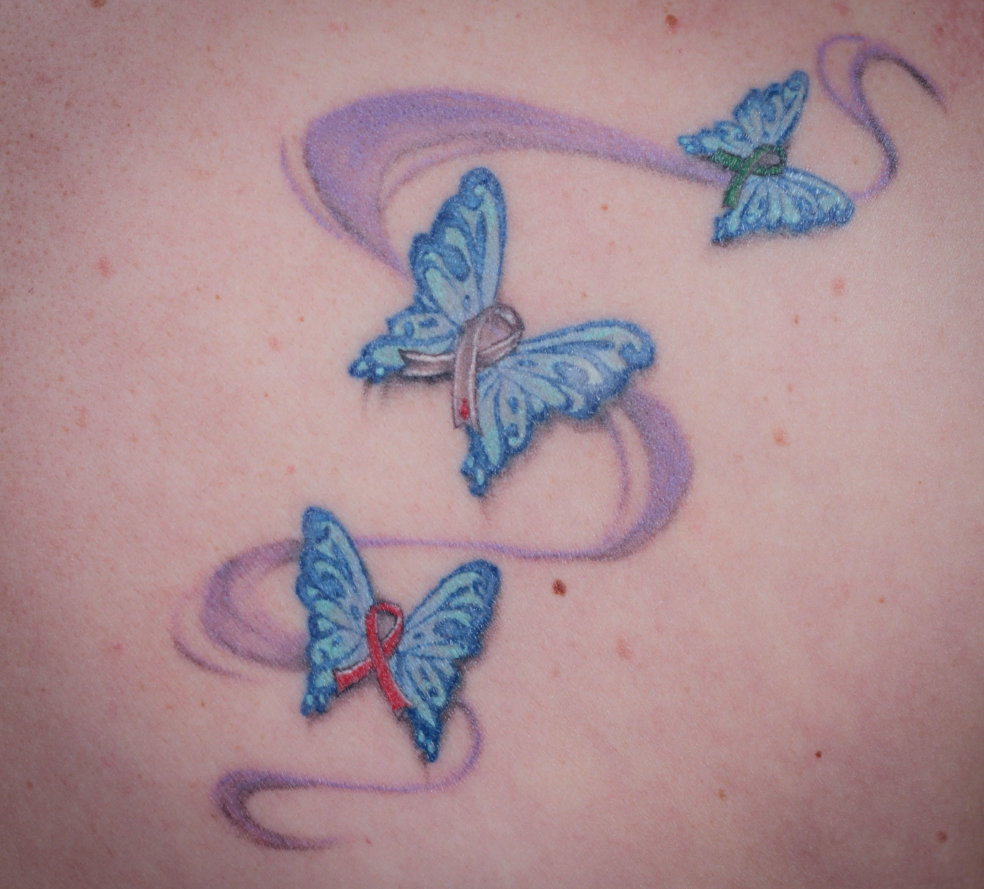 Awareness Ribbon Butterfly Tattoo Rainbow Butterfly Tattoos And intended for proportions 3316 X 2996