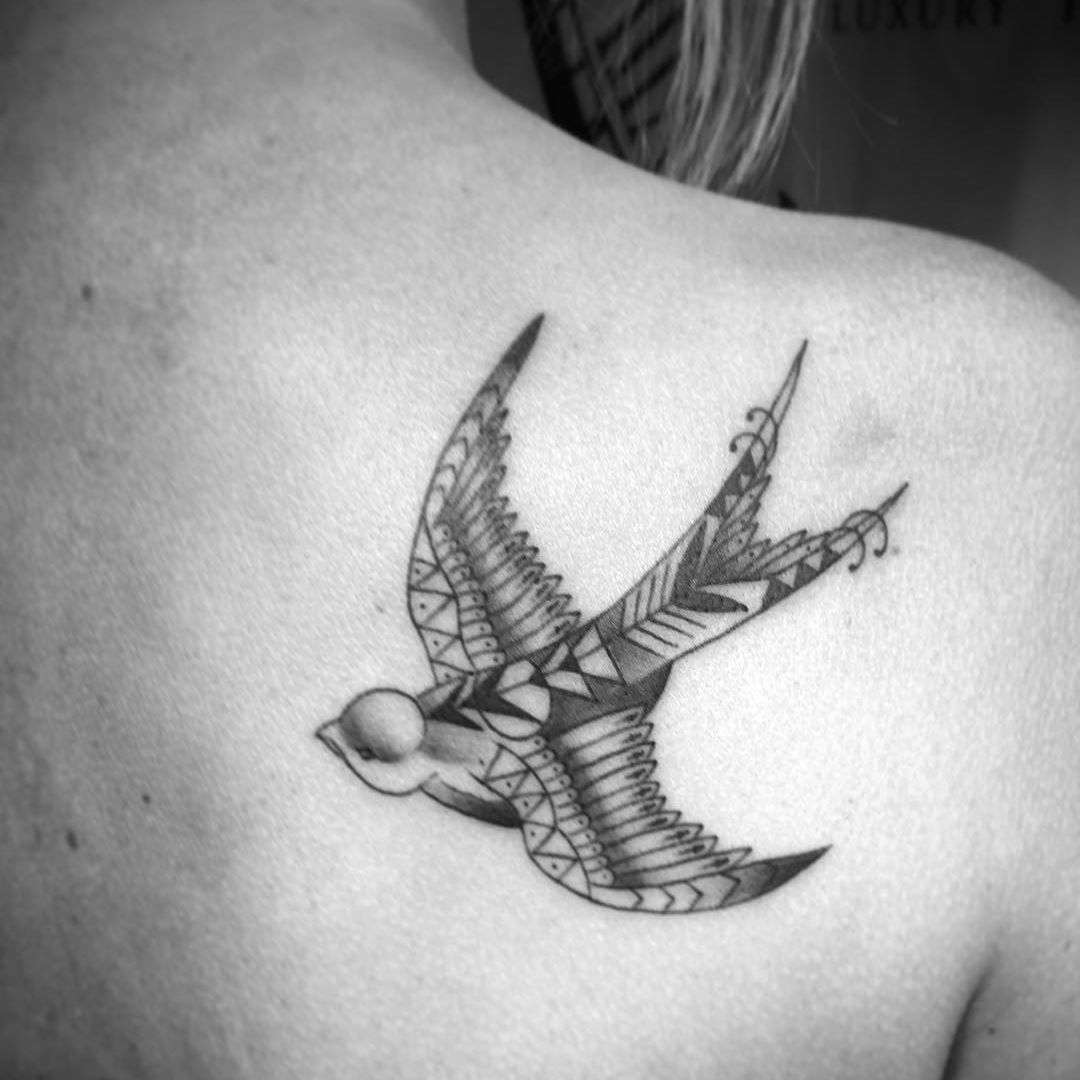 Awesome Best 100 Swallow Tattoo Small Geometric Swallow On with regard to proportions 1080 X 1080