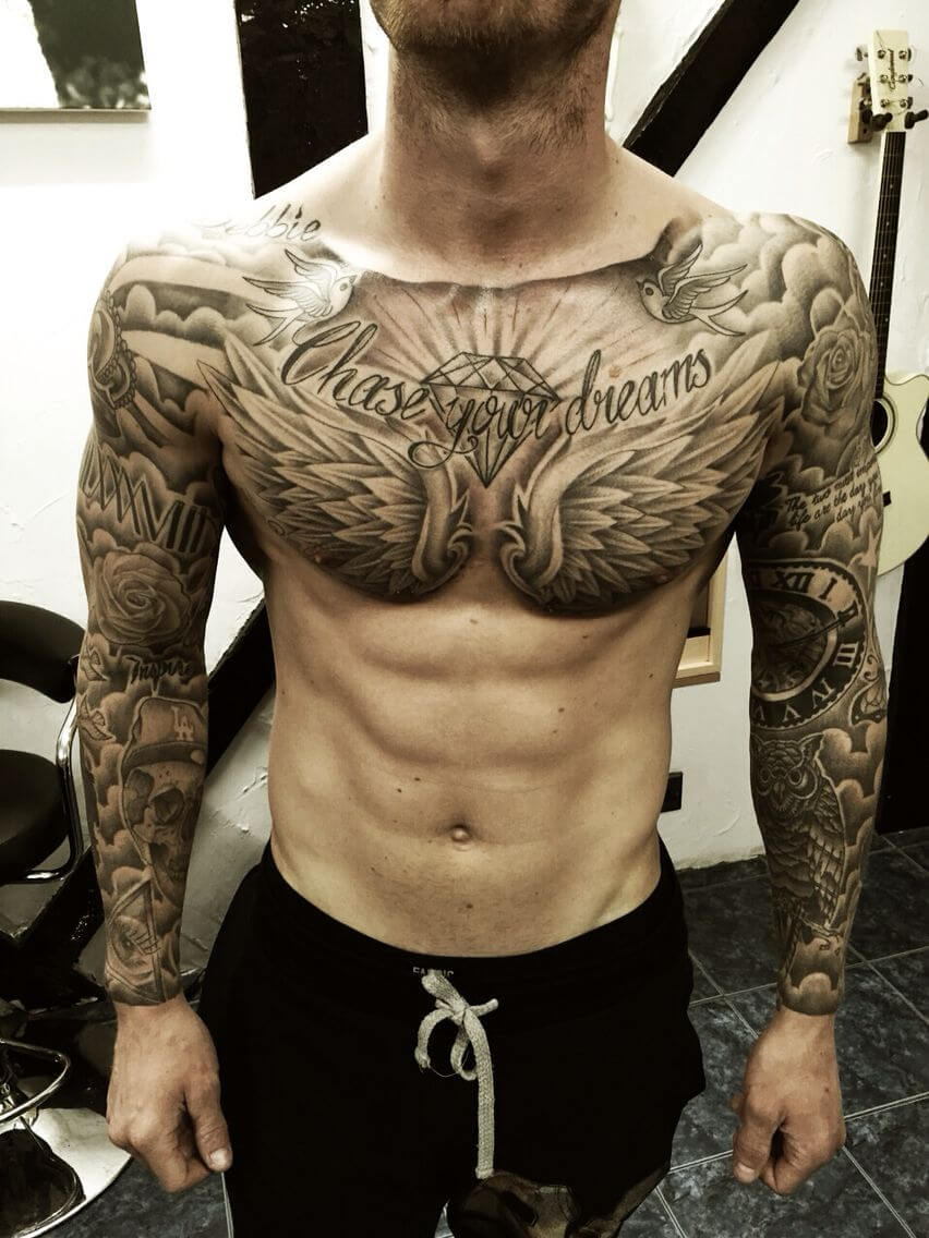 Badass Chest Tattoos 99 Images In Collection Page 2 throughout size 852 X 1136