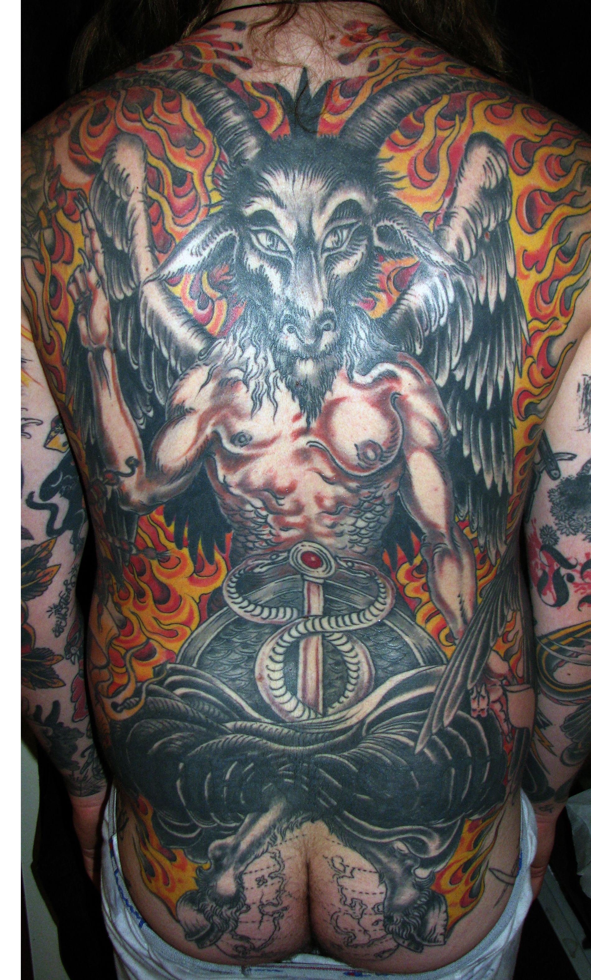 Baphomet Tattoo 1 Tatoos Tattoos Tattoo Artists Satanic Tattoos inside measurements 1899 X 3150