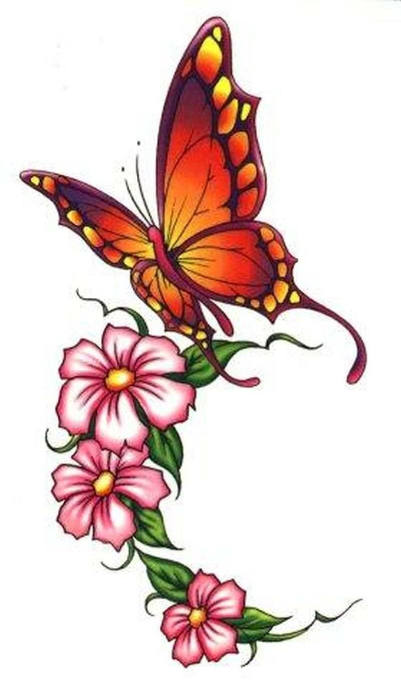 Beautiful Butterfly Flowers Tattoo Design Tattoos Book regarding proportions 800 X 1366