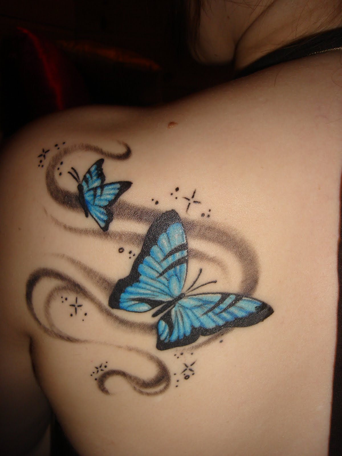 Beautiful Left Back Shoulder Butterfly Tattoo throughout sizing 1200 X 1600