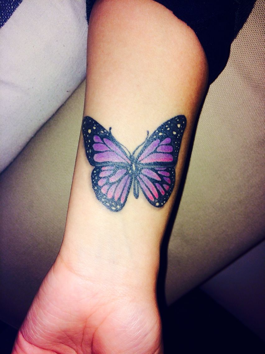 Beautiful Purple Orchid And Butterfly Tattoo Design Of The Day within dimensions 852 X 1136