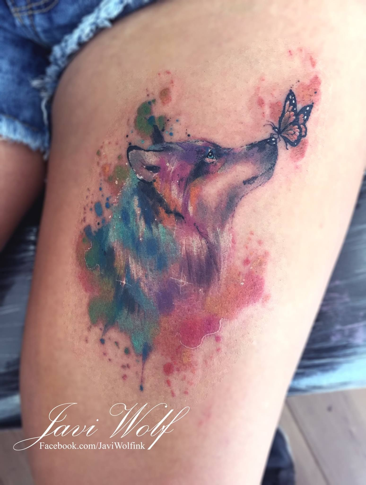 Beautiful Tattoo Of A Wolf And Butterfly Tattoos Wolf Tattoo with regard to sizing 1548 X 2048