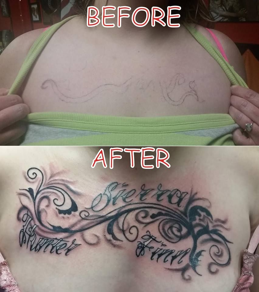 Beforeandafter Rework Names Filigree Chest Tattoo Nooutlines with regard to sizing 852 X 960