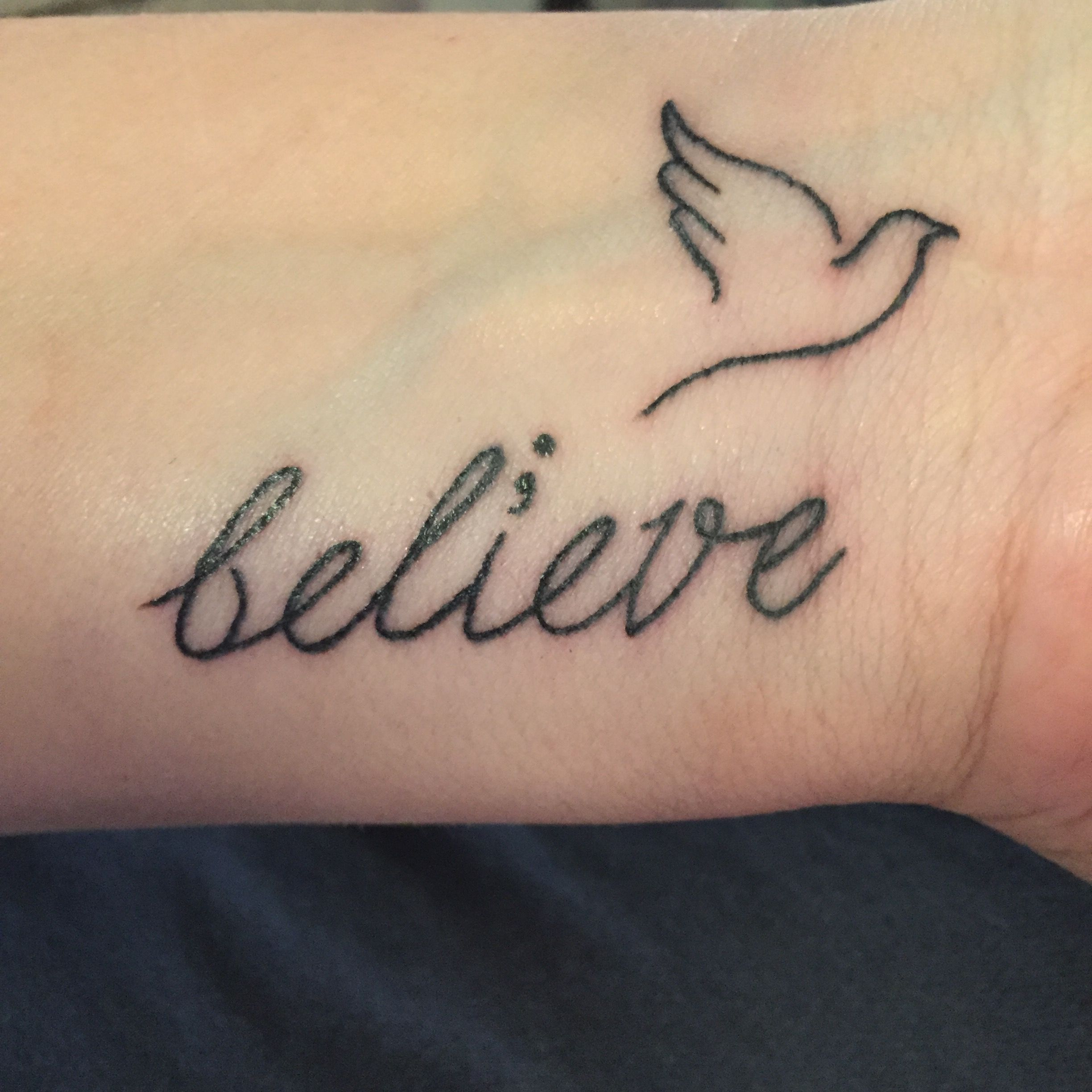 Believe Tattoo On Wrist With Semicolon Believe In Him Believe In in dimensions 2448 X 2448
