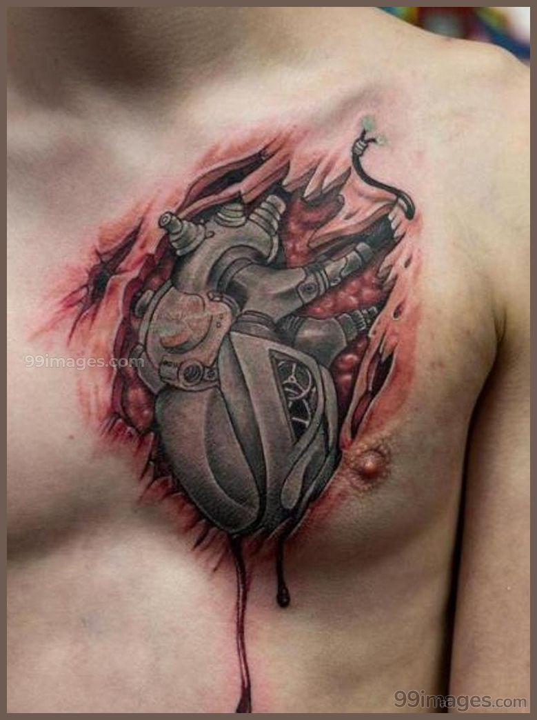 Best Heart Tattoos Hd Images Tattoos Chest within proportions 779 X 1044