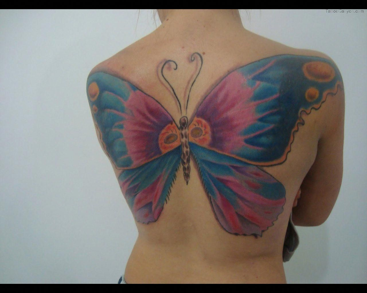 Big Butterfly Tattoo For Women On Back Tattoosonback Tattoos intended for measurements 1280 X 1024