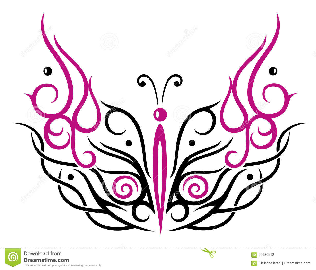 Big Filigree Butterfly Stock Vector Illustration Of Tattoo 90930592 intended for measurements 1300 X 1111