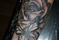 Black And Grey Butterfly Tattoo 43 Beautiful Forearm Rose Tattoos with regard to size 1080 X 1080