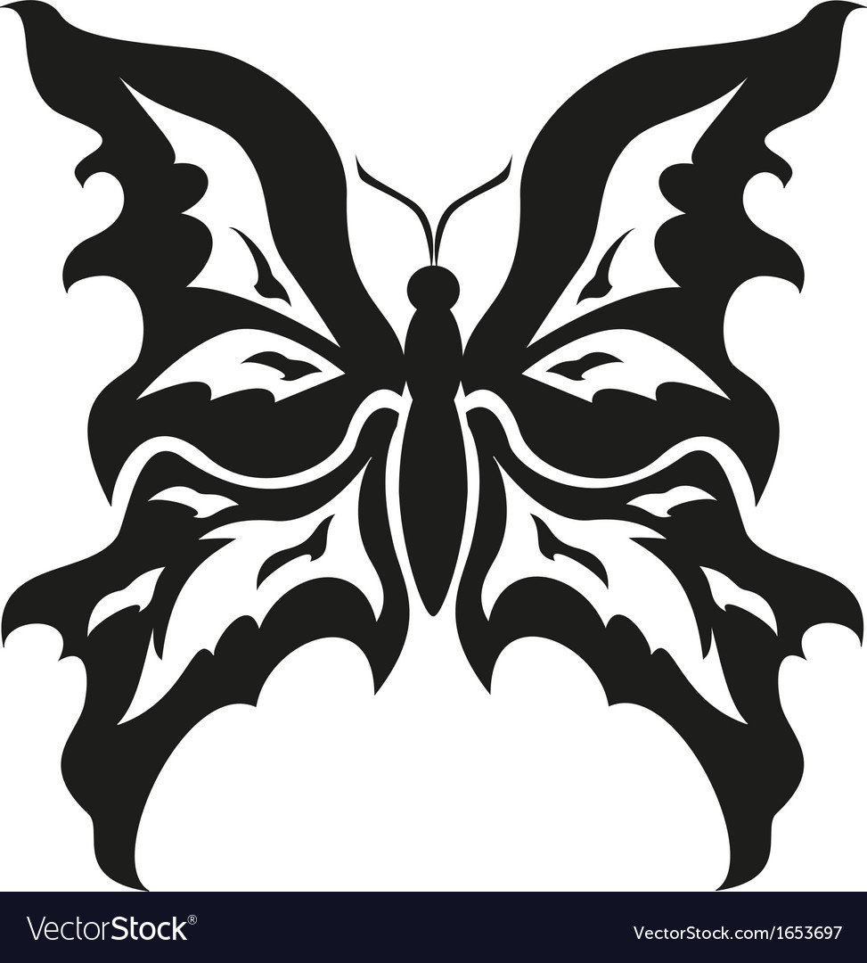 Black And White Butterflies Tattoo Design Vector Image with sizing 973 X 1080