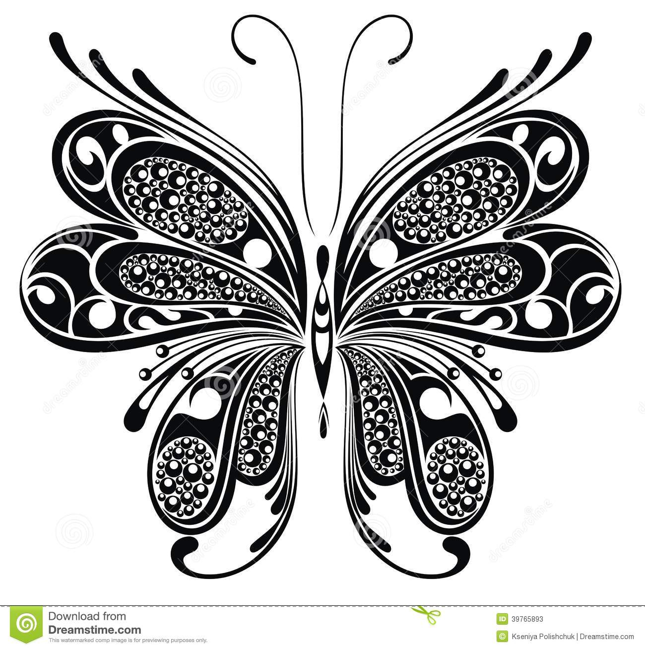 Black Butterfly Tattoo Design Stock Vector Illustration Of Vector with regard to size 1300 X 1309