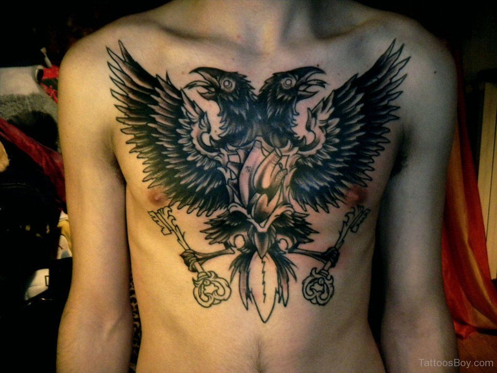 Black Crow Tattoos On Man Chest Cuervo Black Crow Tattoos Crow pertaining to sizing 1024 X 768