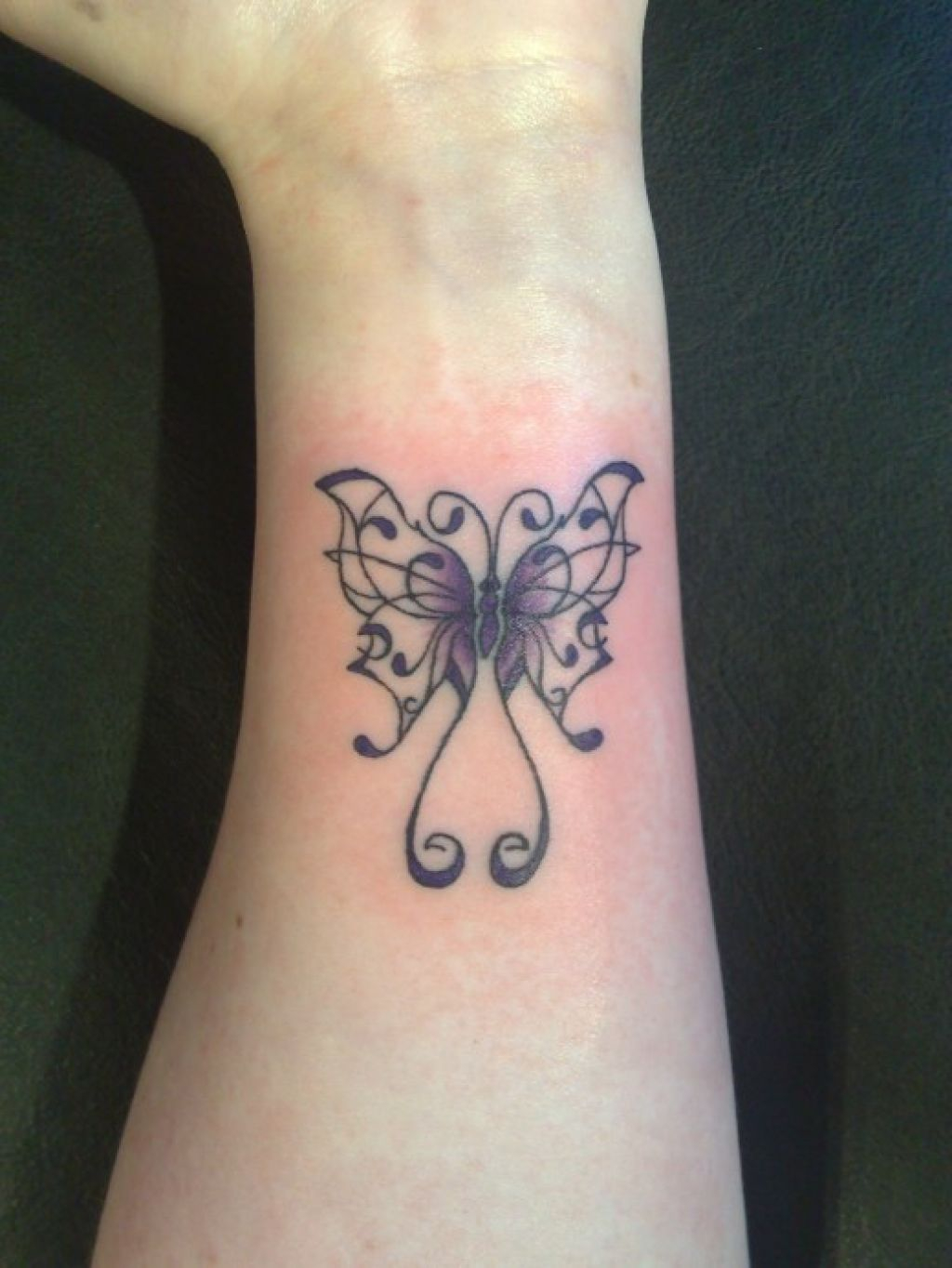 Black Gothic Butterfly Tattoo On Wrist intended for measurements 1024 X 1364