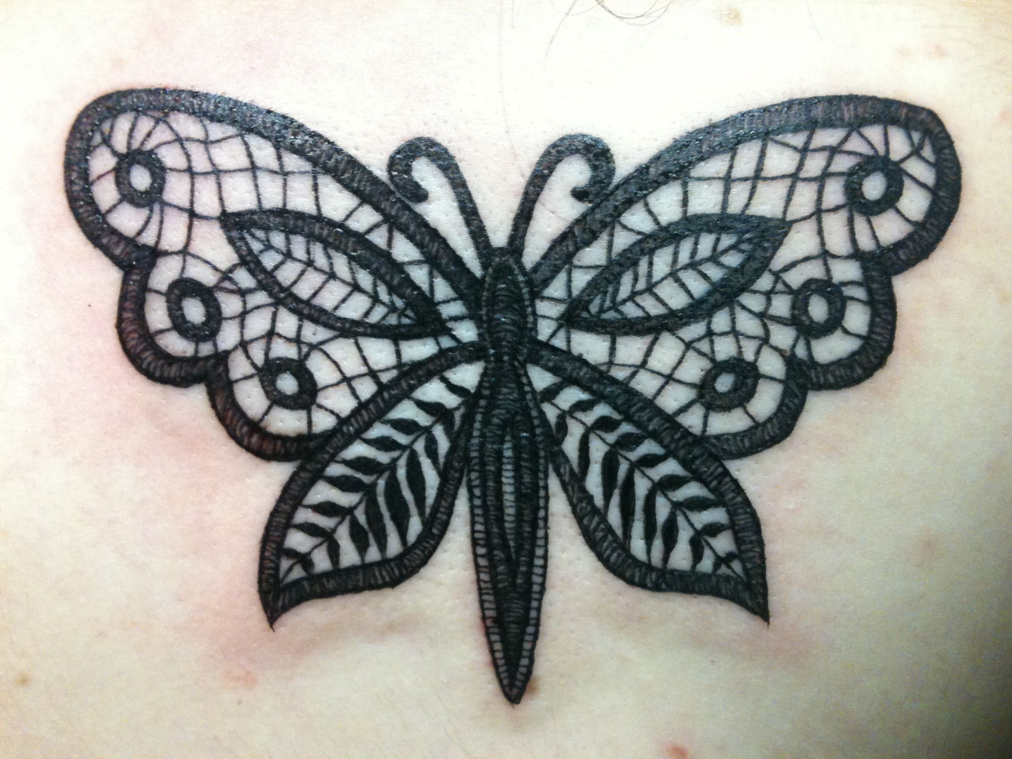 Black Lace Butterfly Tattooed Me Stacey Baker At Inkings in sizing 2048 X 1536