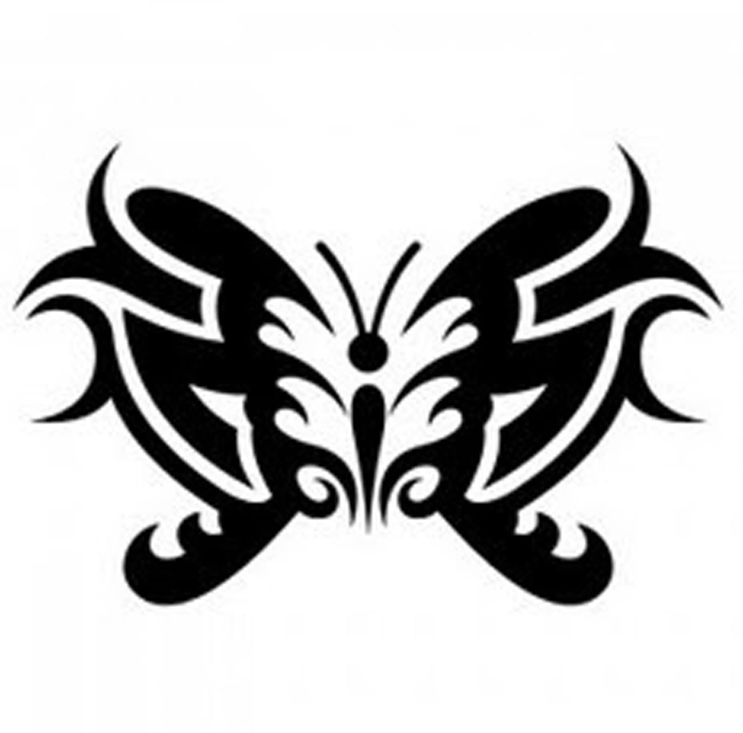 Black Tribal Butterfly Gemini Tattoo Design for sizing 1500 X 1481