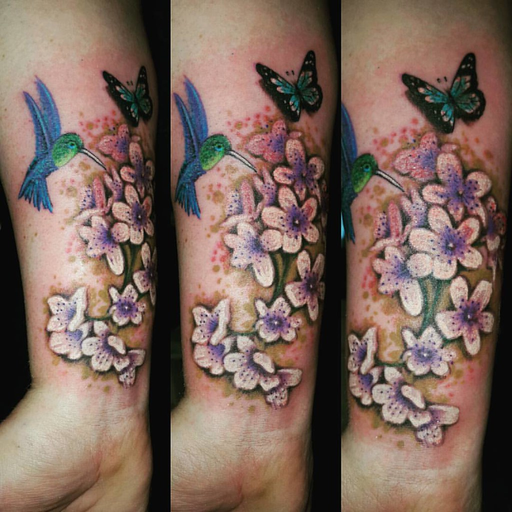 Blossom Butterfly And Humming Bird Tattoo Sean At Wwwa Flickr in proportions 1024 X 1024