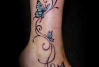 Blue Butterflies With Scrolls Tattoos Butterfly Ankle Tattoos with regard to proportions 900 X 1232
