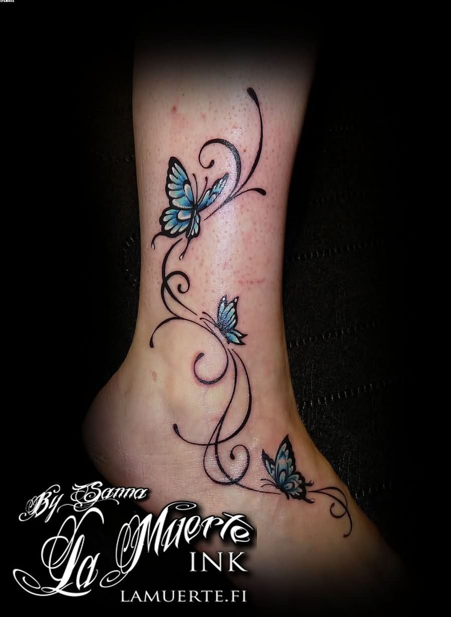 Bug Dragonfly Butterfly Vine Flowers Tattoo On Back Photo 3 with size 900 X 1232
