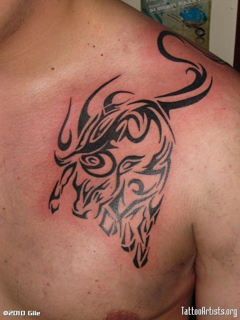 Bull Tattoo Chest Bull Tattoos Tribal Tattoos Taurus Tattoos in sizing 768 X 1024