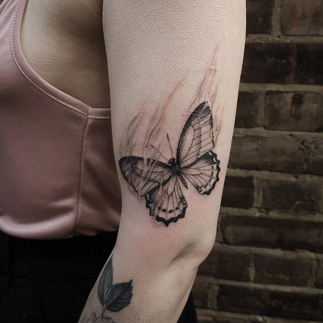 Burning Butterfly Arm Tattoo Edtaemets Sexytattoos Sexiest within size 1080 X 1080