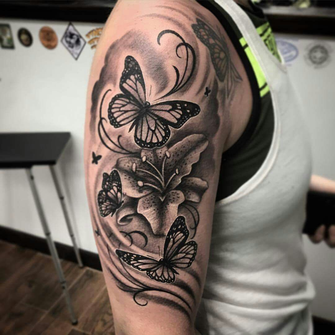 Butterflies And Lilies Tattoo Ideas Tattoos Rose Butterfly pertaining to sizing 1080 X 1080