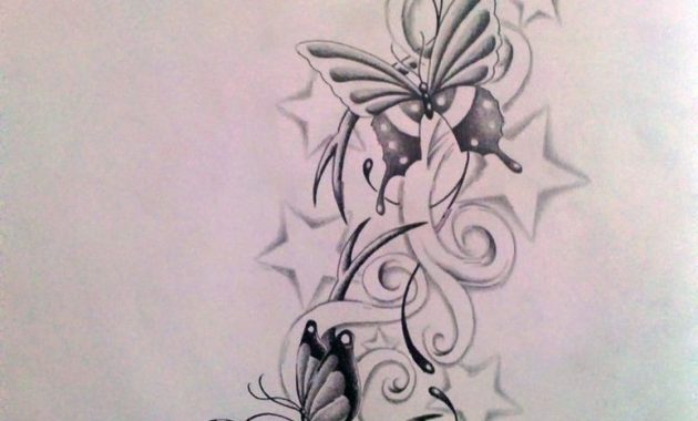 Stars And Butterfly Tattoo Designs