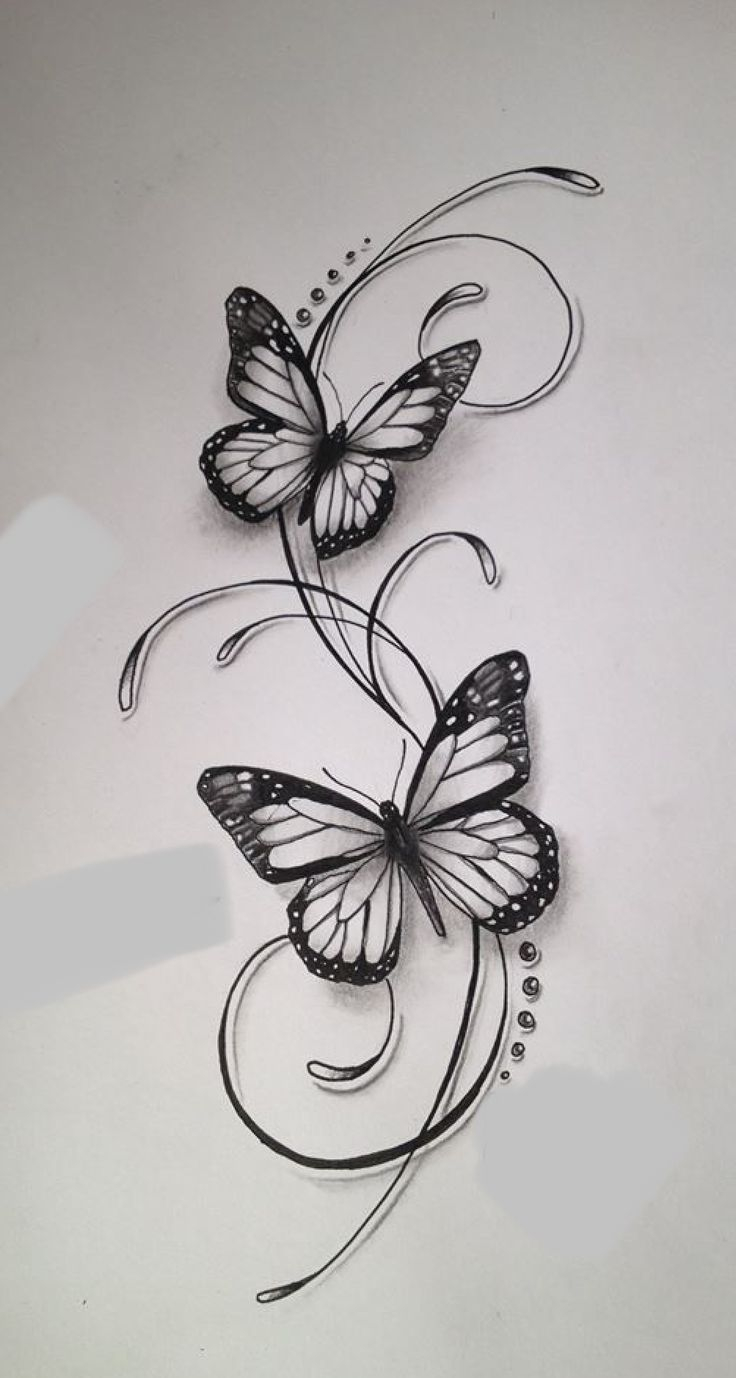 Butterflies Filigree Tattoo Design Julie Blair Tattoos for size 736 X 1378