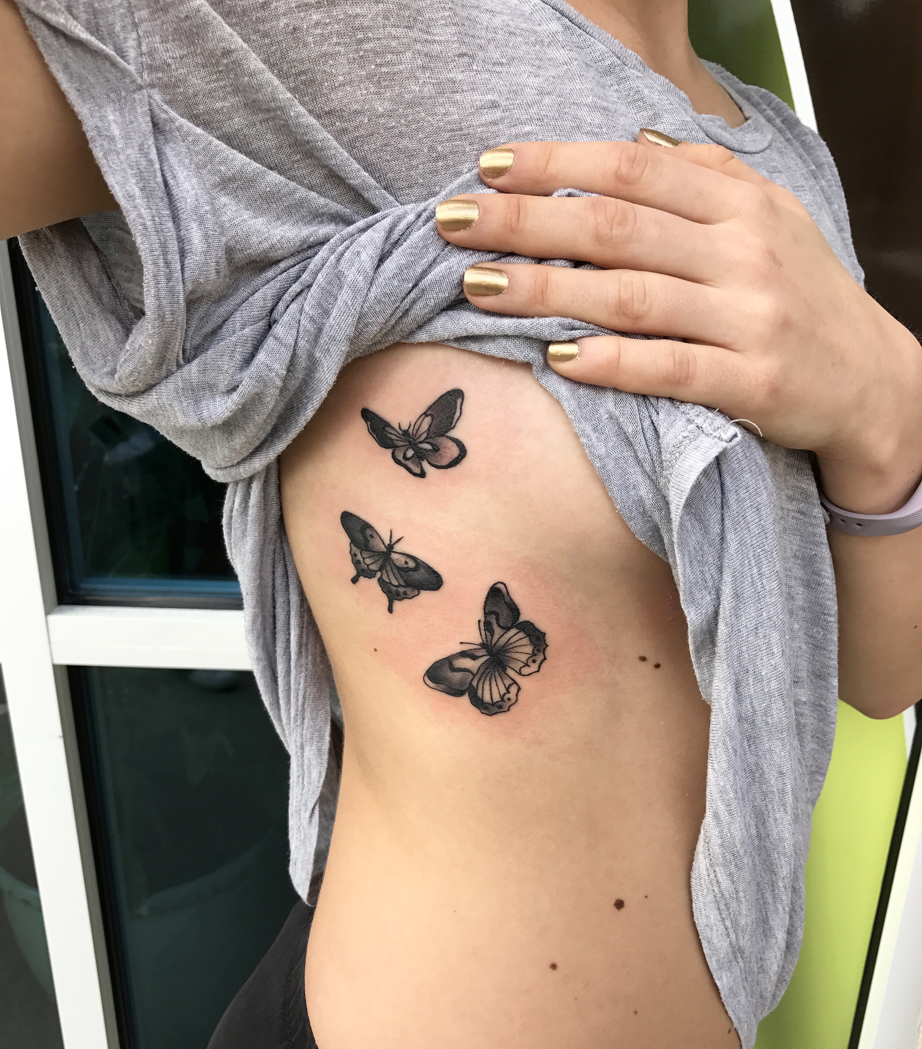Butterflies On Ribs Born This Way Body Arts pertaining to sizing 3023 X 3438
