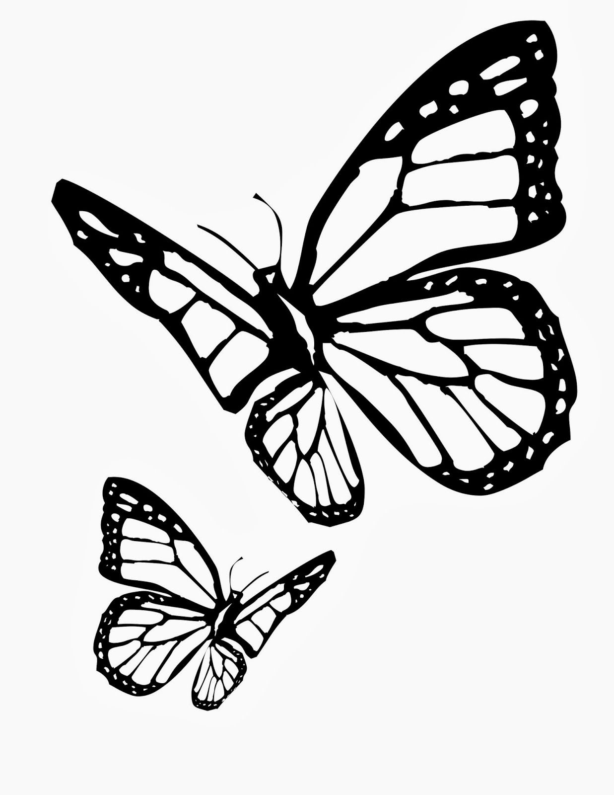 Butterflies Stenciling Butterfly Coloring Page Butterfly Tattoo throughout sizing 1237 X 1600