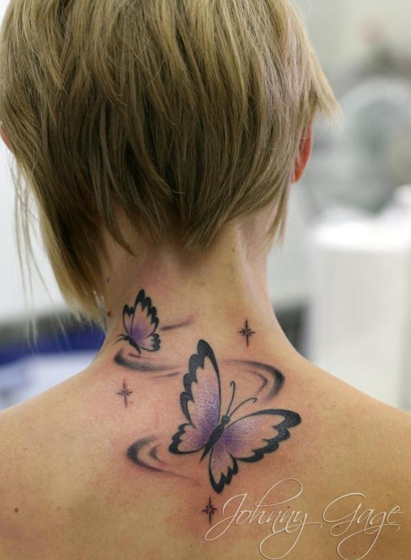 Butterflies Tattoo On Neck Back For Girls Tattoos Book 65000 throughout dimensions 800 X 1091