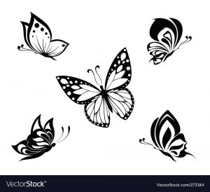 Butterflies Tattoo Royalty Free Vector Image Vectorstock intended for measurements 1000 X 913