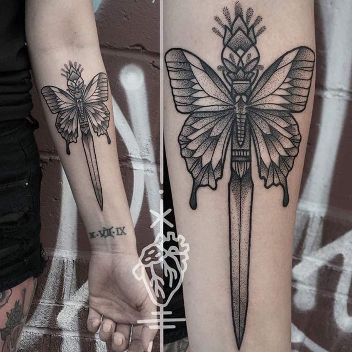 Butterfly Dagger Tattoo • Arm Tattoo Sites