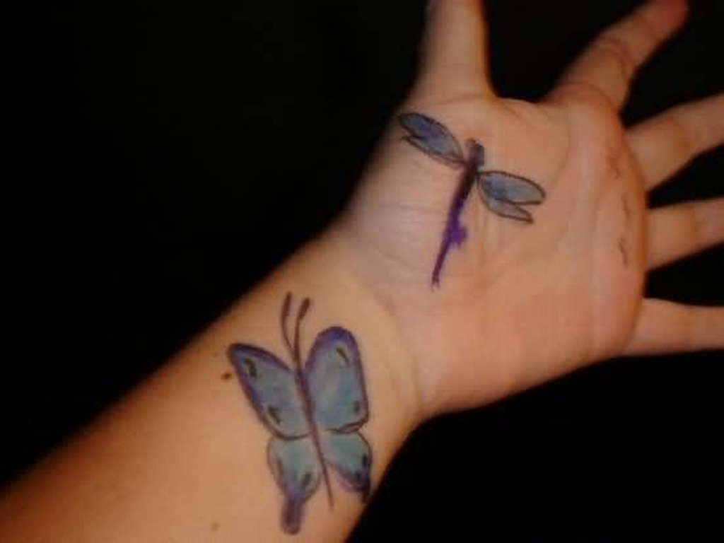 Butterfly And Dragonfly Tattoo inside proportions 1024 X 768