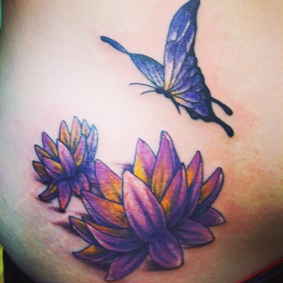 Butterfly And Lotus Flowers Tattoos Flower Tattoos Shoulder intended for size 960 X 960