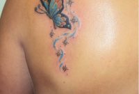 Butterfly And Star Tattoos On Left Back Shoulder intended for size 800 X 1067