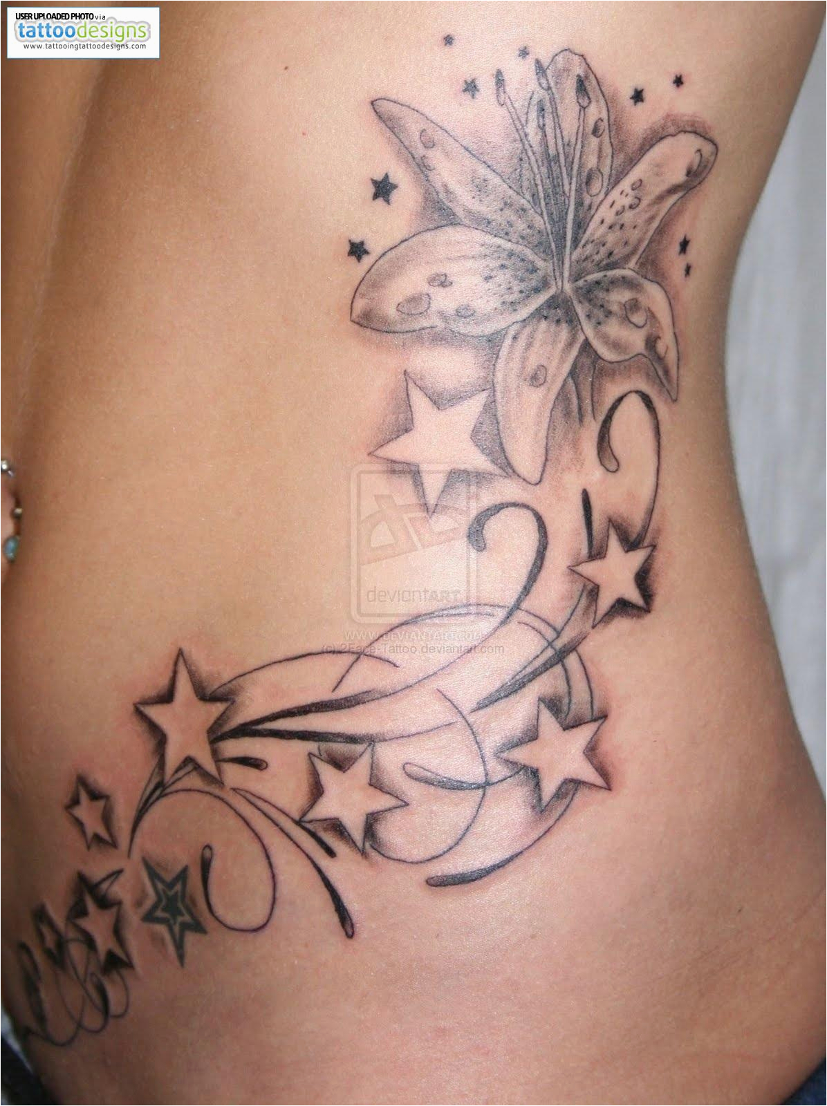 Butterfly And Stars Tattoo Designs Flower Star And Butterfly Tattoo pertaining to measurements 1196 X 1600