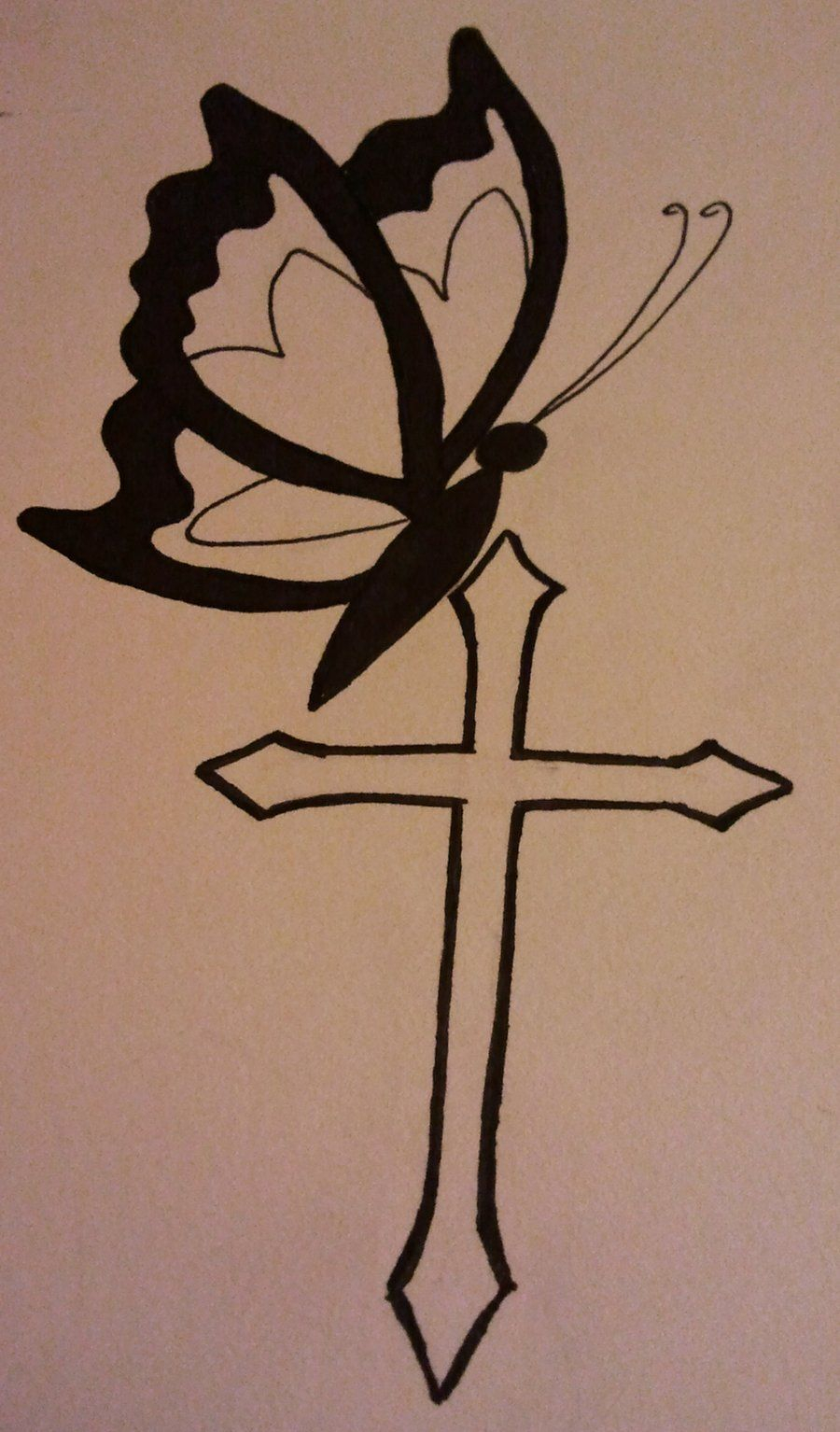 Butterfly Cross Tattoo Idea Virg On Deviantart Cross And throughout measurements 900 X 1534