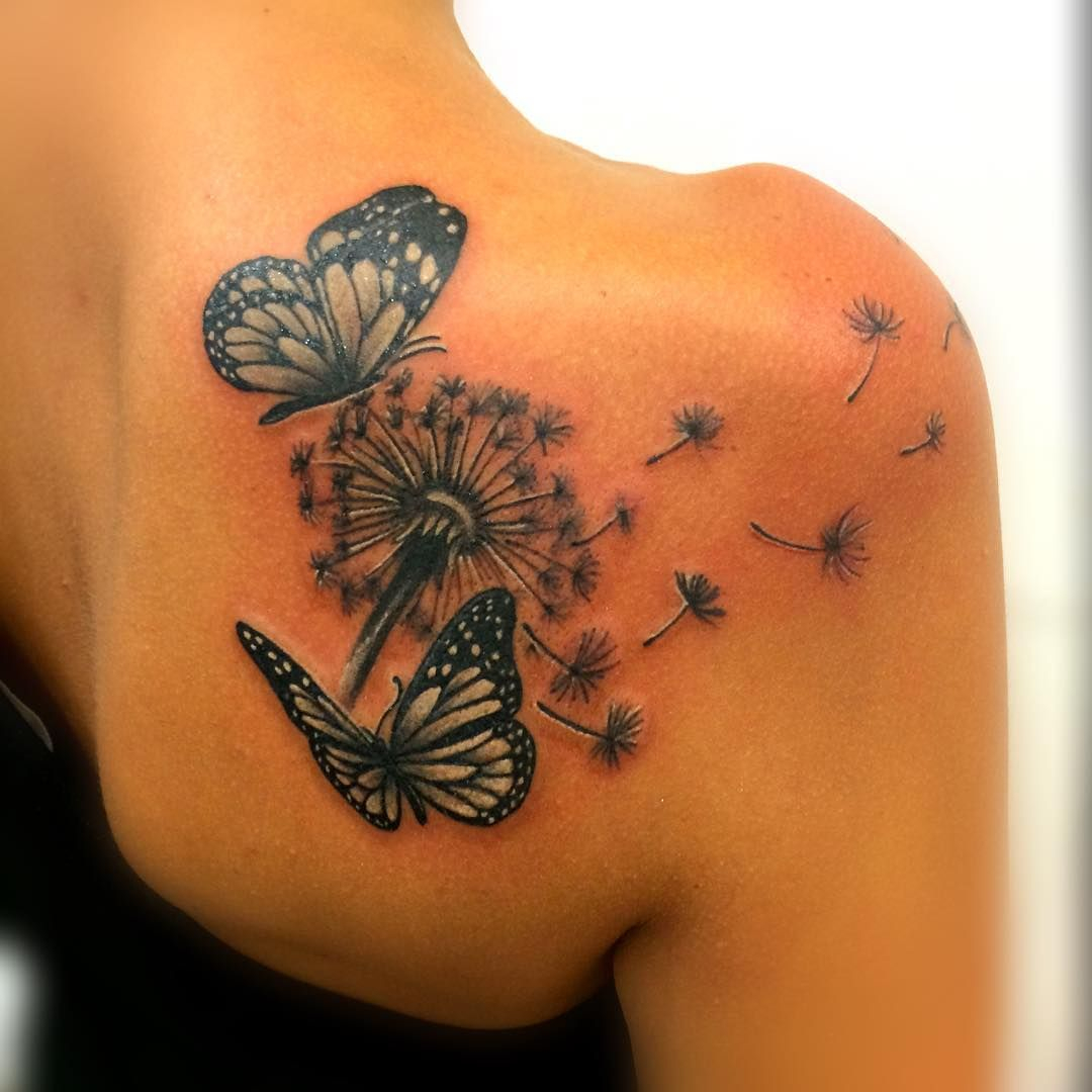Butterfly Dandelion Tattoo Tattoos Dragonfly Tattoo Butterfly in proportions 1080 X 1080