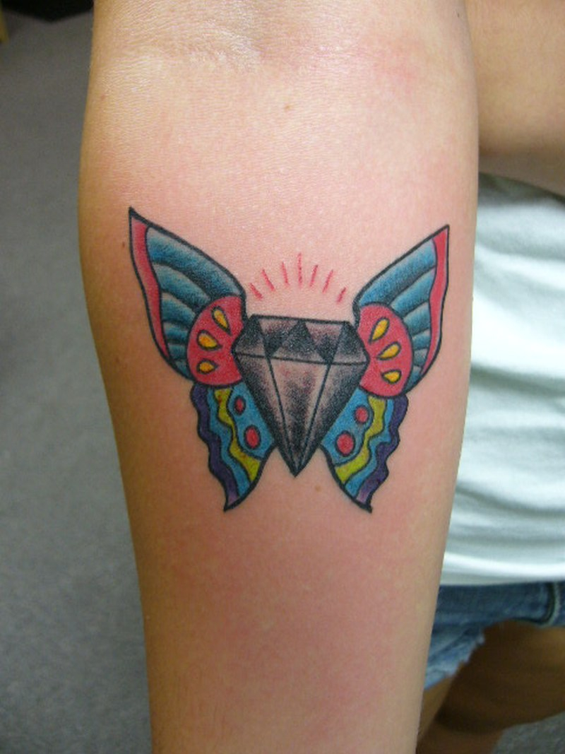 Butterfly Diamond Tattoo On Forearm Tattoos Book 65000 Tattoos regarding dimensions 800 X 1067